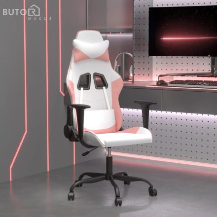 vidaXL fehér és rózsaszín műbőr masszázsjátékszék