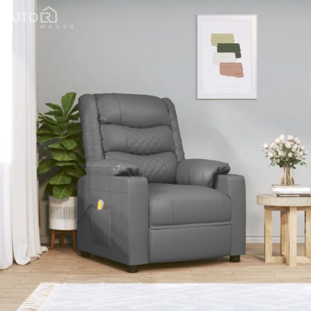 vidaXL szürke műbőr masszázsfotel