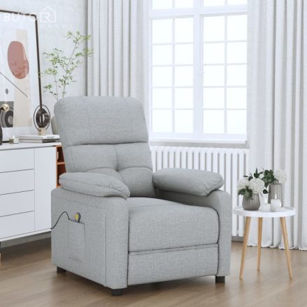 vidaXL világosszürke szövet masszázsfotel