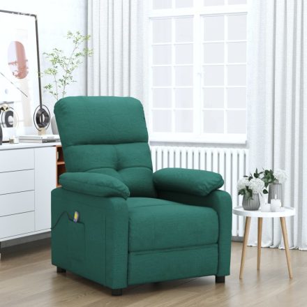 vidaXL sötétzöld szövet masszázsfotel