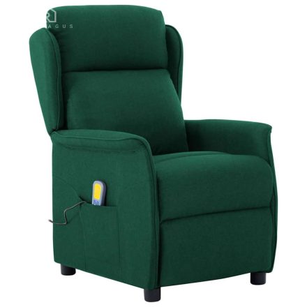vidaXL Masszázsszék párnával Sötétzöld 67.5 x 93.5 x 101.5 cm szövet