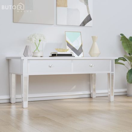 vidaXL tükrös szerelt fa és üveg dohányzóasztal 106 x 45 x 45 cm 