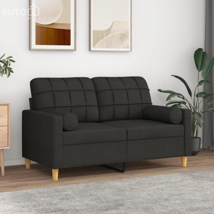 vidaXL 2 db fekete szövet díszpárna Ø15 x 50 cm