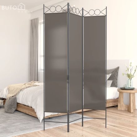 vidaXL 3 paneles antracitszürke szövet térelválasztó 120x200 cm
