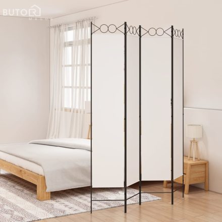 vidaXL 4 paneles fehér szövet térelválasztó 160x220 cm