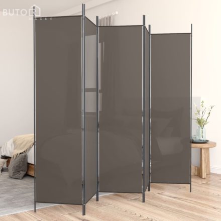 vidaXL 5 paneles antracitszürke szövet térelválasztó 250x200 cm