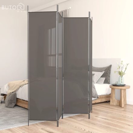  vidaXL 4 paneles antracitszürke szövet térelválasztó 200x220 cm