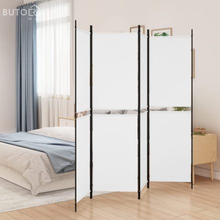 vidaXL 4 paneles fehér szövet térelválasztó 200x180 cm