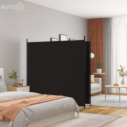 vidaXL 2 paneles fekete szövet térelválasztó 348 x 180 cm