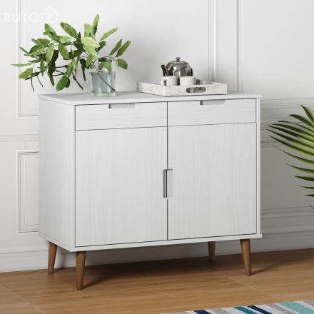vidaXL MOLDE fehér tömör fenyőfa tálalószekrény 90 x 40 x 80 cm
