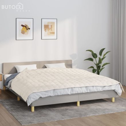 vidaXL világos krémszínű szövet súlyozott takaró 155 x 220 cm 7 kg