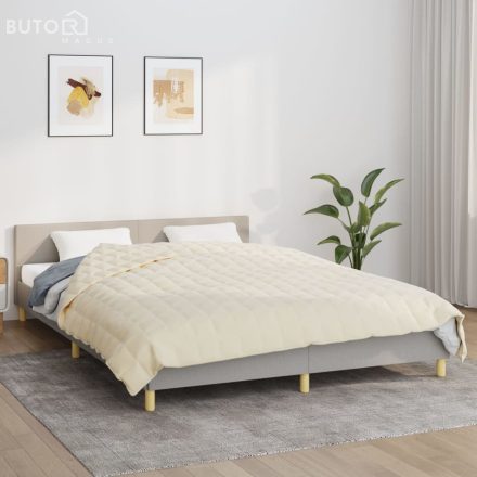 vidaXL világos krémszínű szövet súlyozott takaró 200 x 200 cm 9 kg
