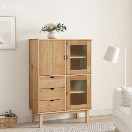 vidaXL OTTA tömör fenyőfa magasszekrény 85 x 43 x 125 cm