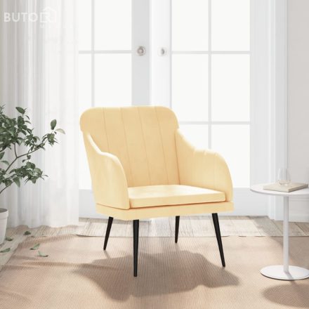 vidaXL krémszínű bársonyfotel 63 x 76 x 80 cm