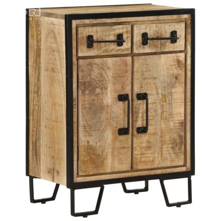vidaXL tömör mangófa és vas tálalószekrény 2 fiókkal 53 x 31 x 72 cm