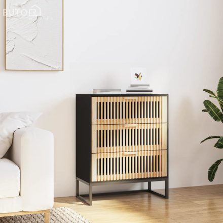 vidaXL fekete szerelt fa tálalószekrény 60 x 30 x 75 cm