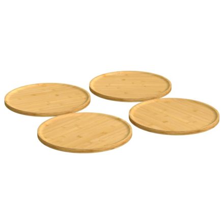 vidaXL 4 db bambusz pizza tányér Ø32 x 1,5 cm 