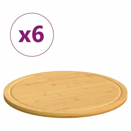 vidaXL 6 db bambusz vágódeszka Ø30 x 1,5 cm