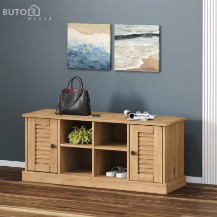 vidaXL VIGO tömör fenyőfa cipőtároló pad 106 x 35 x 45 cm