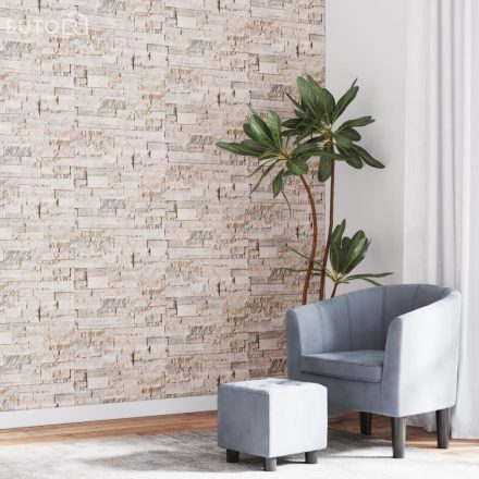 vidaXL szürke és bézs kőhatású nem szőtt 3D tapéta 10 x 0,53 m