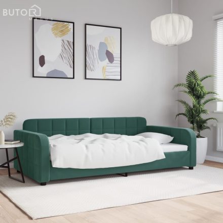 vidaXL sötétzöld bársony kanapéágy keret 100 x 200 cm