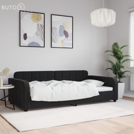 vidaXL fekete bársony kanapéágy 100 x 200 cm