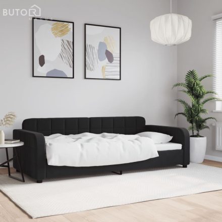 vidaXL fekete bársony kanapéágy 90 x 190 cm