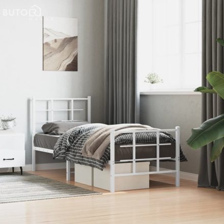 vidaXL fehér fém ágykeret fej- és lábtámlával 80x200 cm