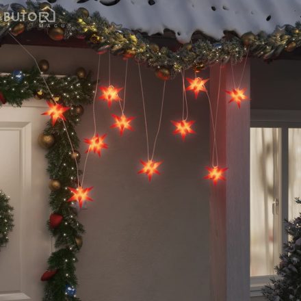 vidaXL 10 db piros karácsonyi lámpa LED-del 10 cm