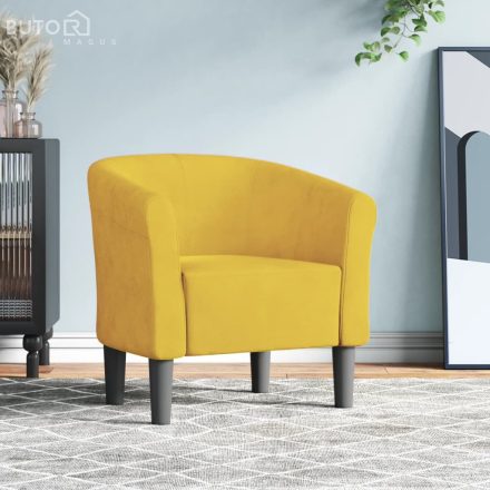 vidaXL citromsárga bársony kagylófotel