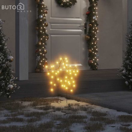 vidaXL karácsonyi csillag fénydekoráció 3 cövekkel 50 LED 29 cm