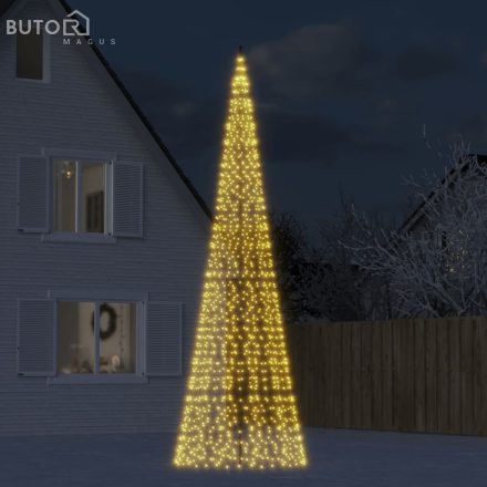 vidaXL meleg fehér LED karácsonyfa zászlórúdra 1534 LED 500 cm