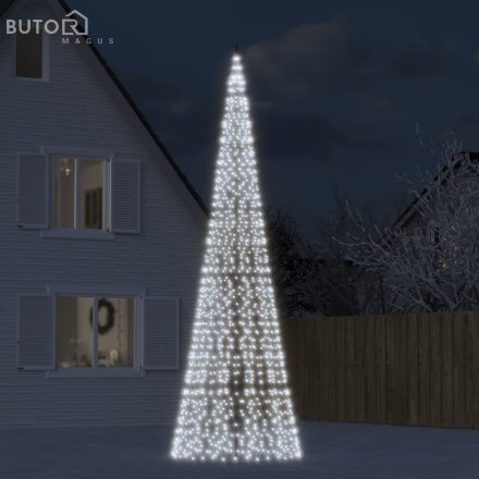 vidaXL hideg fehér LED karácsonyfa zászlórúdra 1534 LED 500 cm