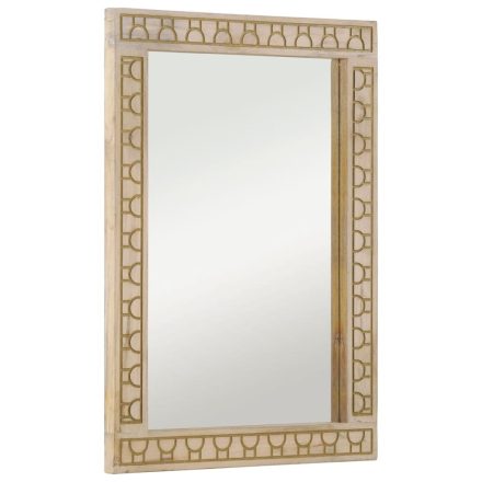 vidaXL tömör mangófa és üveg fürdőszobatükör 50 x 70 x 2,5 cm