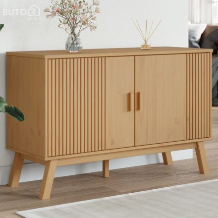 vidaXL OLDEN barna tömör fenyőfa tálalószekrény 114 x 43 x 73,5 cm