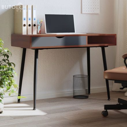 vidaXL barna szerelt fa számítógépasztal fiókkal 110 x 50 x 75 cm