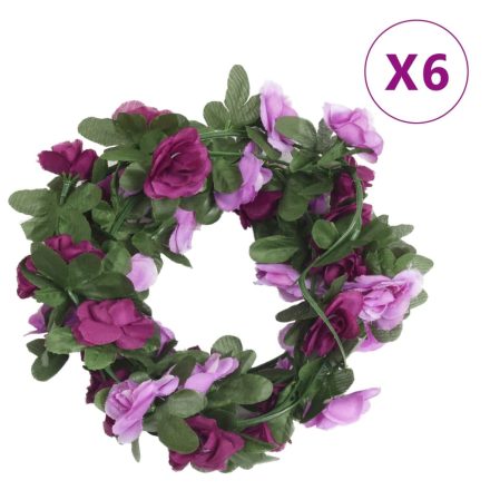 vidaXL 6 db tavaszi világoslila karácsonyi virágfüzér 250 cm