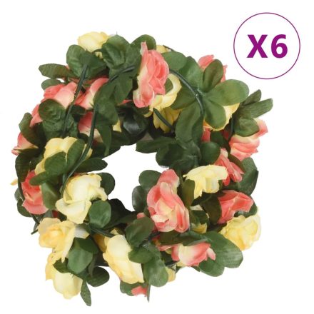vidaXL 6 db tavaszi naplemente-piros karácsonyi virágfüzér 250 cm