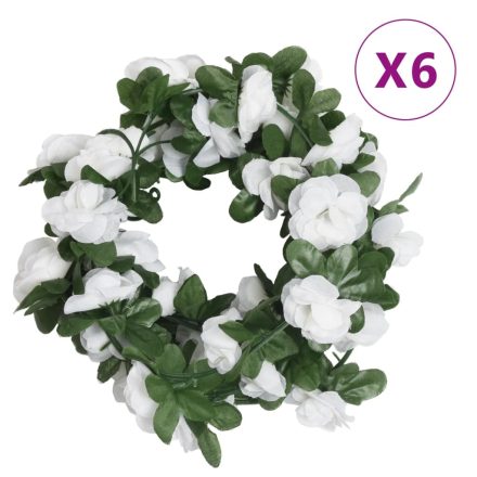 vidaXL 6 db tavaszi fehér karácsonyi virágfüzér 250 cm