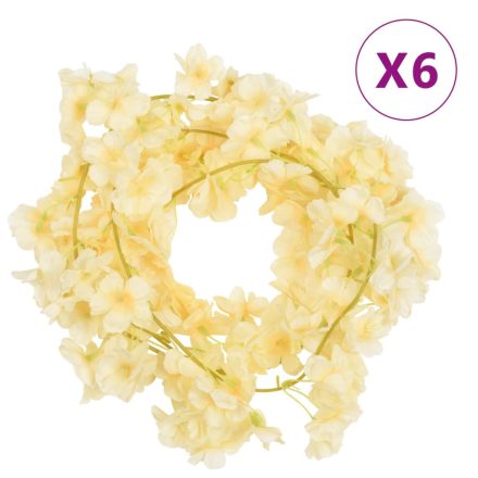 vidaXL 6 db pezsgőszínű karácsonyi virágfüzér 180 cm