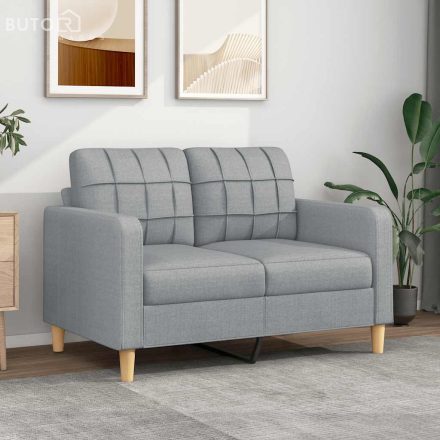 vidaXL kétszemélyes világosszürke szövetkanapé 120 cm