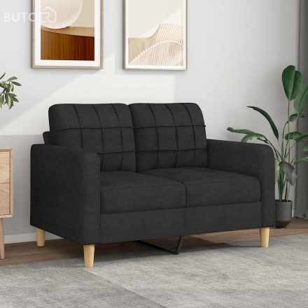 vidaXL kétszemélyes fekete szövetkanapé 120 cm