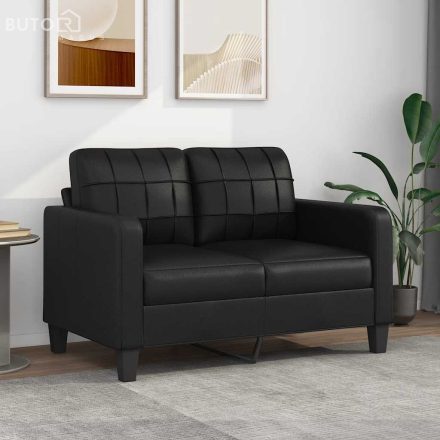 vidaXL 2 személyes fekete műbőr kanapé 120 cm
