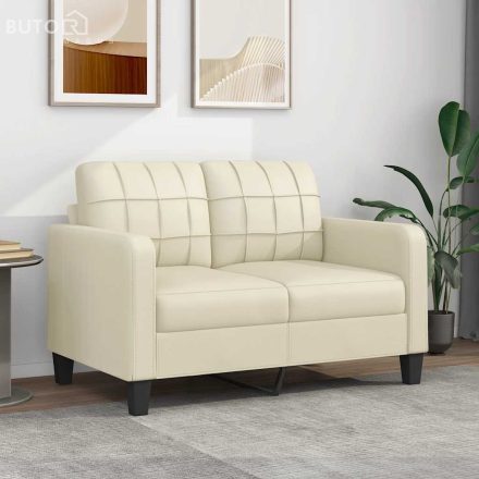 vidaXL 2 személyes krémszínű műbőr kanapé 120 cm