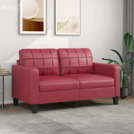 vidaXL 2 személyes bordó színű műbőr kanapé 140 cm