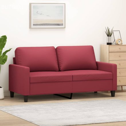 vidaXL 2 személyes bordó színű műbőr kanapé 140 cm
