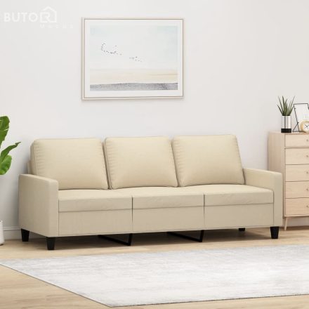 vidaXL 3 személyes krémszínű szövet kanapé 180 cm