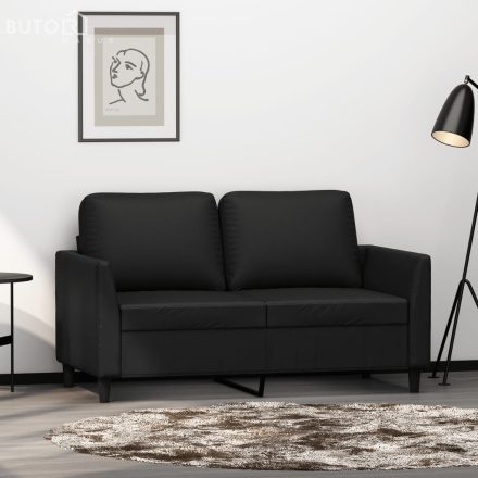 vidaXL 2 személyes fekete műbőr kanapé 120 cm