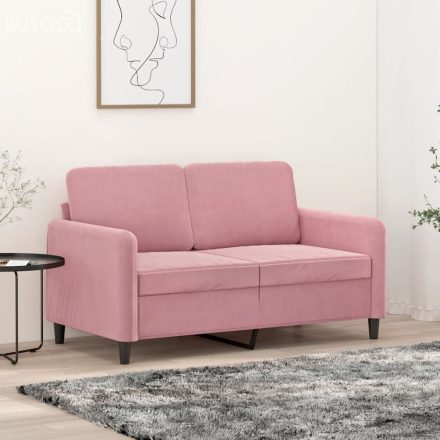 vidaXL kétszemélyes rózsaszín bársony kanapé 120 cm
