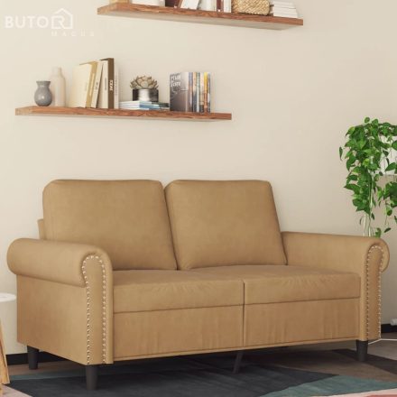vidaXL kétszemélyes barna bársony kanapé 120 cm